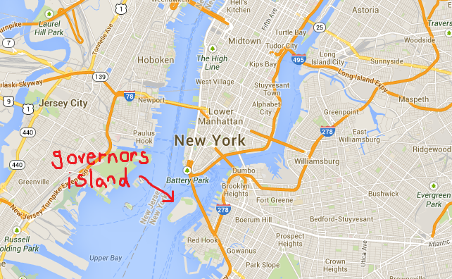 Governors Island map