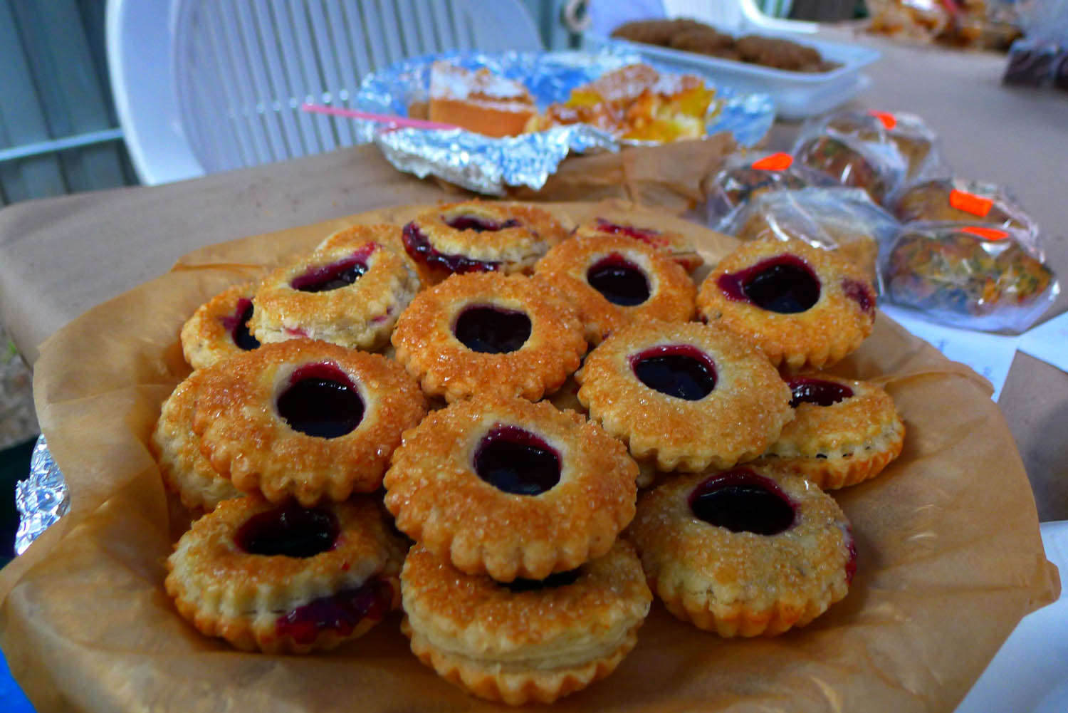 Grape jelly-filled tarts